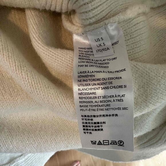 Anthropologie Womens Turtleneck Sweater Size Small Cream Long Sleeve - Picture 7 of 9